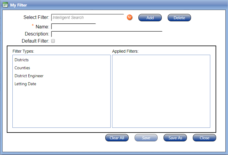 My Filter Window